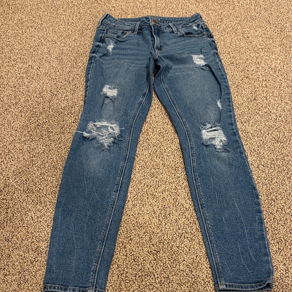 Old Navy Blue Distressed Skinny Jeans